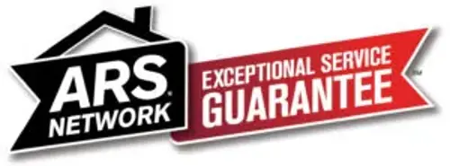 ARS Network Exceptional Service Guarantee badge - Assures customers of 100% satisfaction on their HVAC and plumbing services.